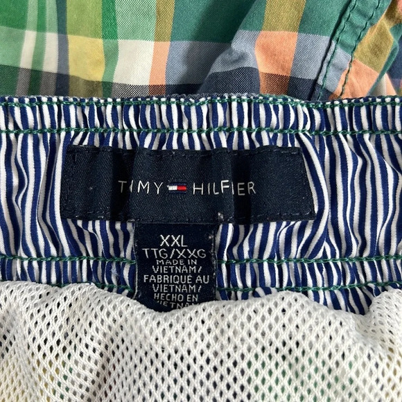 Tommy Hilfiger Board Shorts Mens XXL Green Plaid Swim Trunks Surf Summer Beach - Picture 16 of 16